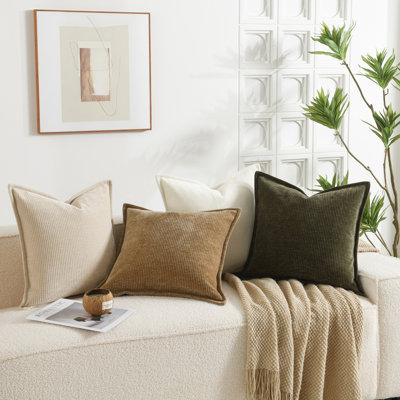 Chenille striped pillow cover