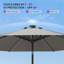 Parasol de marché à DEL 7,5 pi avec base de protection UV, Gary-824598287