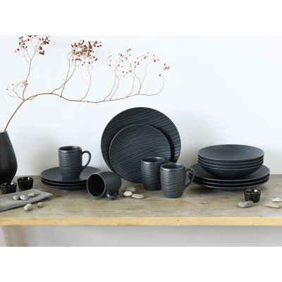 Waves Piece Stoneware Dinnerware Set - Service for 4