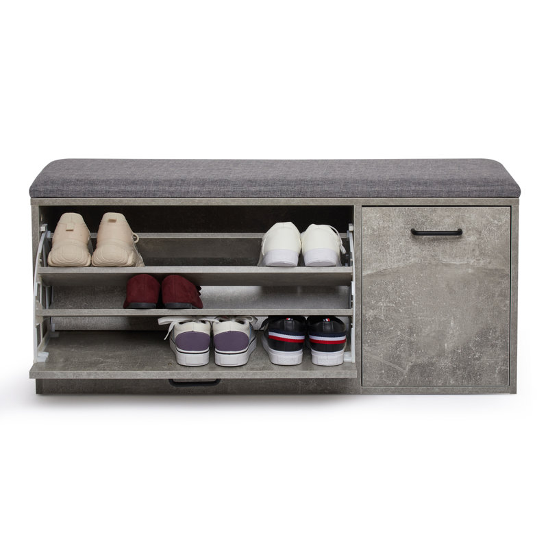 Banc de rangement avec coussin Modern, Gris