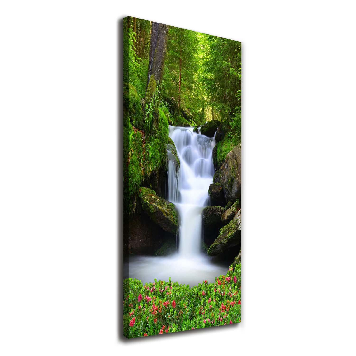 Union Rustic Waterfall in the Forest - Wrapped Canvas Art Prints ...