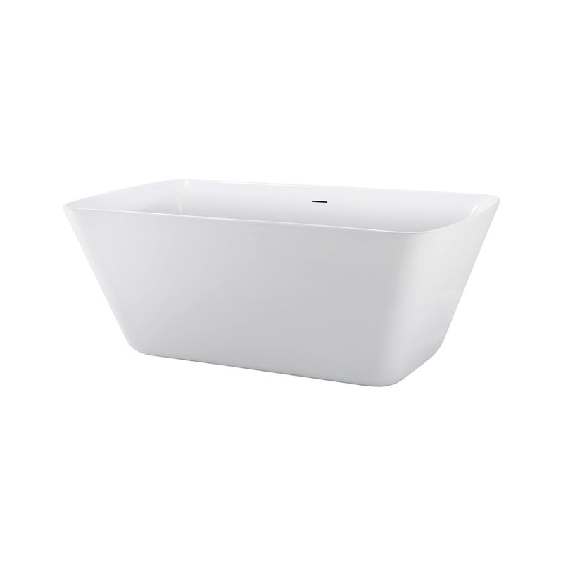 1501.1mm x 718.8mm Freestanding Soaking Acrylic Bathtub, Polished Gold