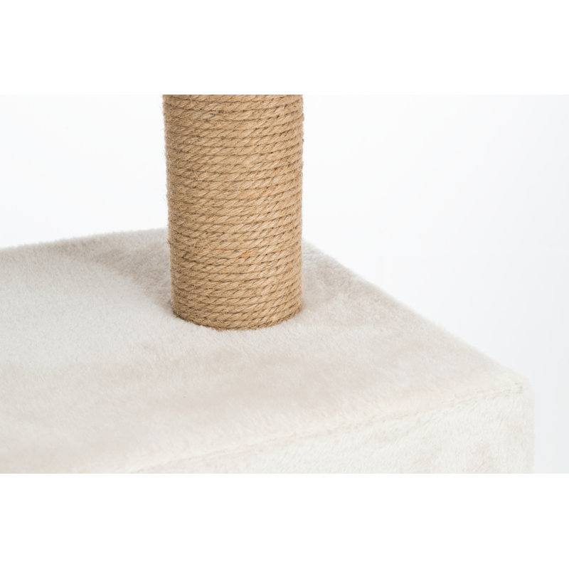 Federico 56" Beige Sisal and Polyester Cat Tower with Hammock