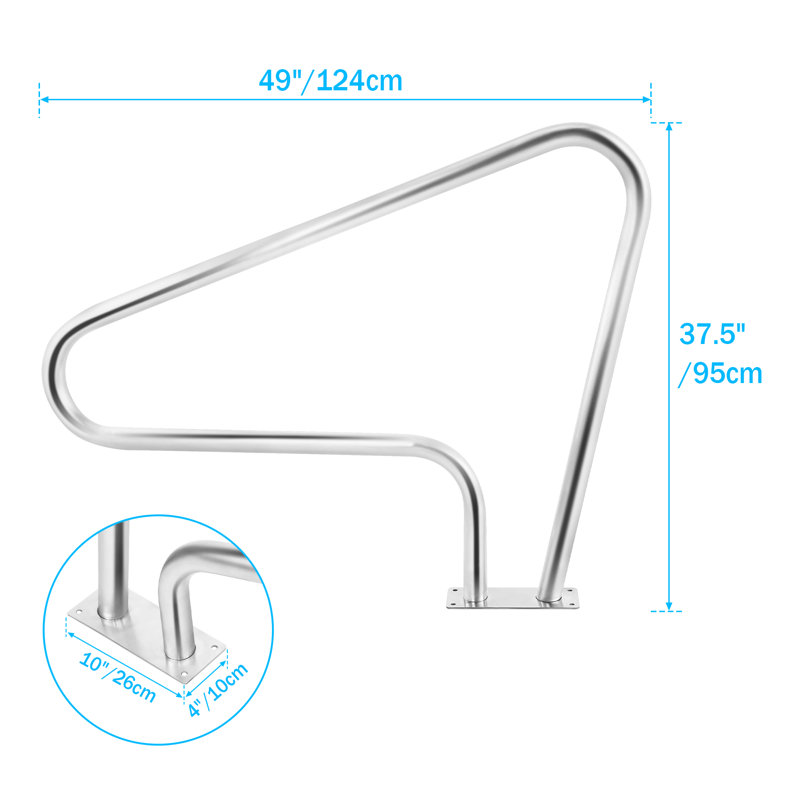 Rampe pour piscine, H 37,5 po x l 49 po x P 4 po
