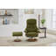 Fauteuil inclinable ergonomique avec repose-pieds, méridienne moderne pivotante à 360 ° avec repose-pieds, tissu chenille, massage par vibration à 5 points, siège chauffant et dossier réglable à 140 °