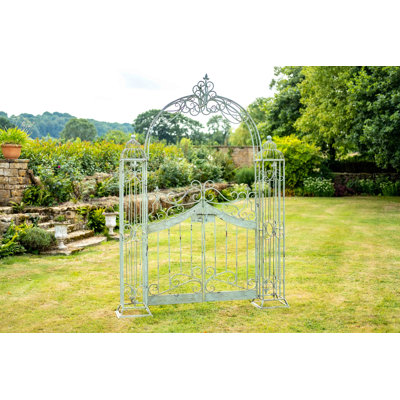 Gagny 249cm H x 185cm W Antique Blue Metal Gate