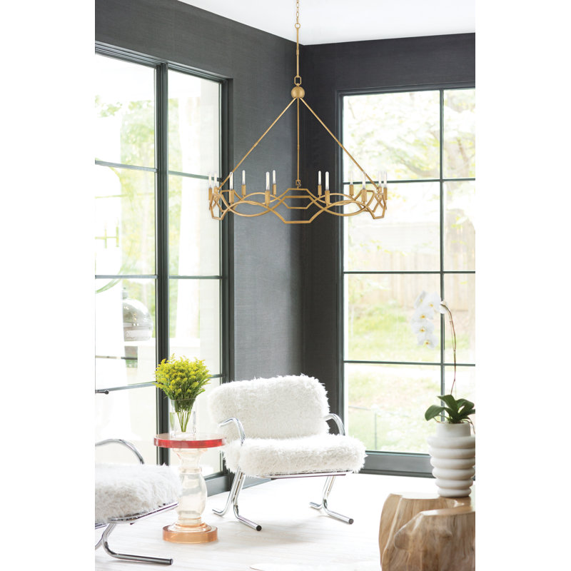 Elegant 45 in. 12-Light Scrollwork Chandelier