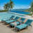 2-Piece Rattan Patio Chaise Lounge Set, Adjustable Recliners with Cushions-154793035