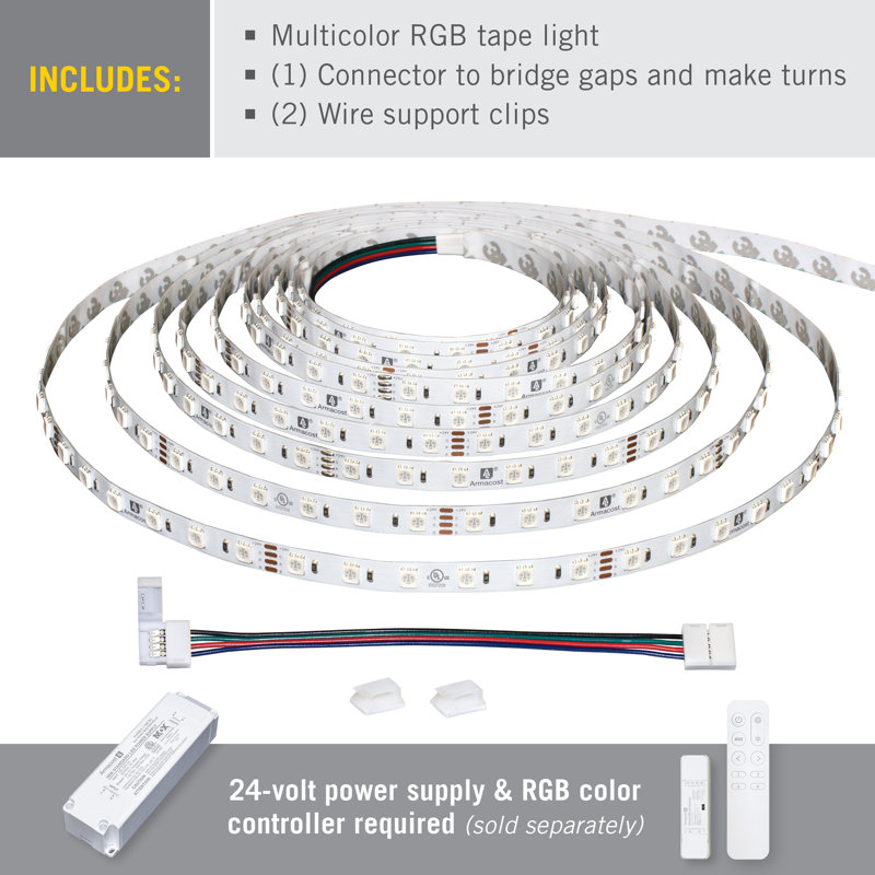 RibbonFlex Home, 24 V, RVB, 60 DEL / M, IP20, bande lumineuse sous l'armoire 2,5 m