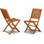 L'ensemble bistro 5 pièces pour patio comprend une table ovale d'extérieur en bois d'acacia et 2 fauteuils pliables avec 2 chaises d'appoint, 36 po x 60 po, huile naturelle-1458347499