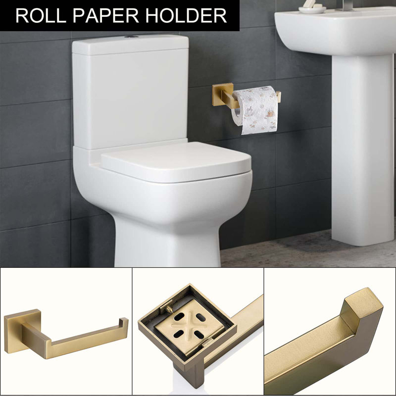 5 - Piece Bathroom Hardware Set, Brushed Gold