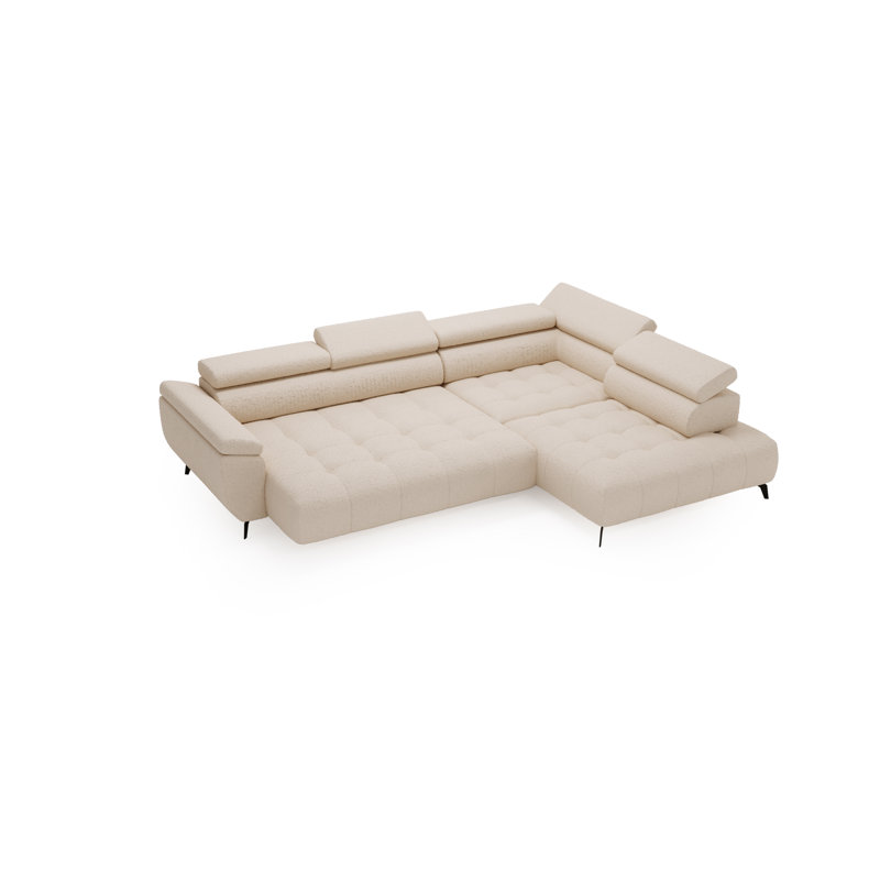 Temecia 3 Seater Corner Sofa , Beige, Left Hand Facing