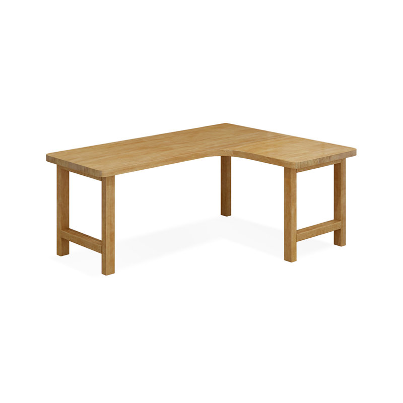 Bureau en bois massif en L Burlywood, H 29,53 po x l 62,99 po x P 55,12 po, Retour à droite