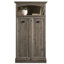 Armoire de rangement autoportante à finition brune, bois d'ingénierie de conception rustique, 3 à 4 tablettes réglables, espace de travail spacieux, deux cadres inférieurs, 59,77 po de hauteur, primaire