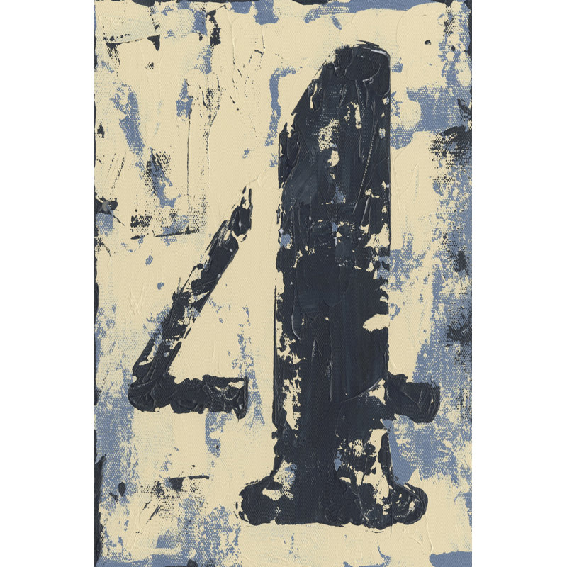 Vintage Numbers IV by Ethan Harper - Wrapped Canvas Painting, 46cm H x 30cm W
