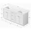 Meuble-lavabo double autoportant 84 po avec comptoir en quartz de Carrare 84 po, 3 tiroirs-1425457196