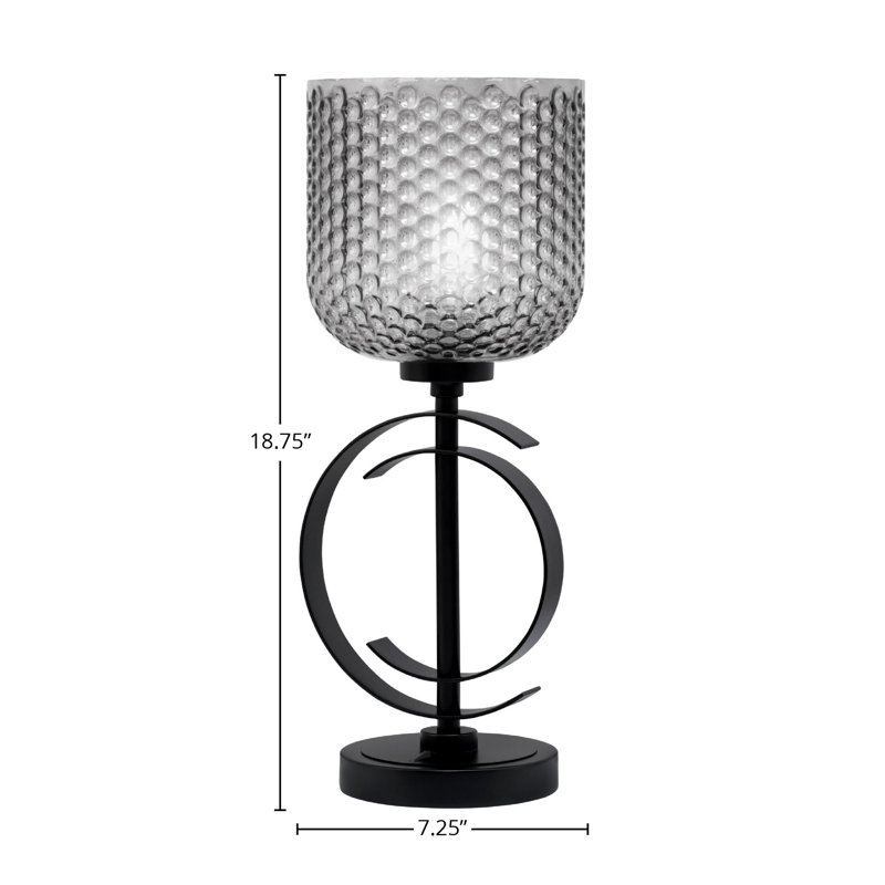 Lampe Gulea, Noir, H 18,75 po x l 7,25 po x P 7,25 po, Noir mat
