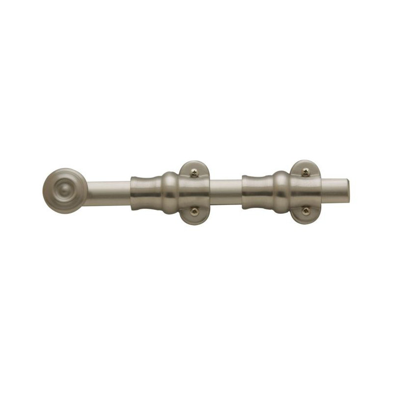 Ornamental Surface Bolt, Satin Nickel, 9.1" H x 2.8" W x 2.2" D