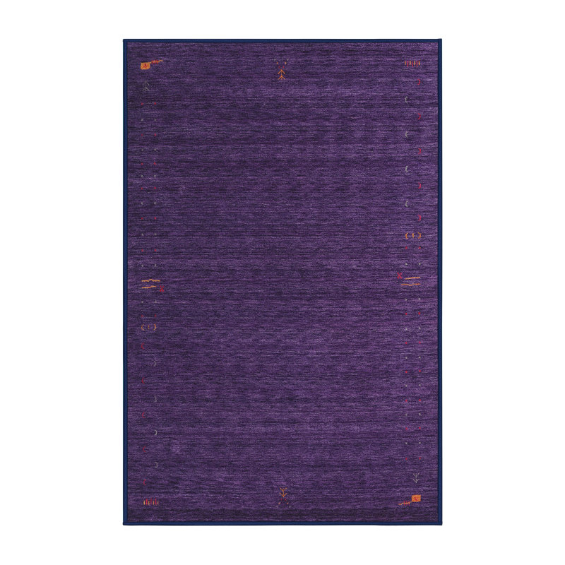Tapis de zone mauve contemporaine, Rectangle 2 pi x 4 pi