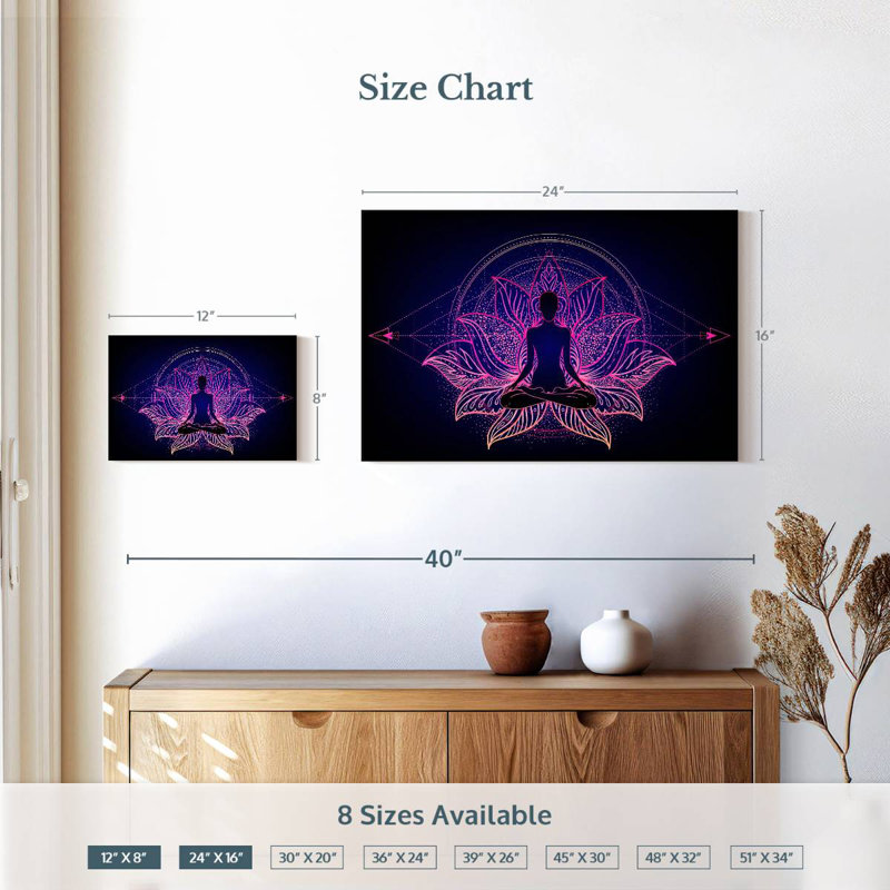 Kerrick Magenta Lotus Meditation, H 16 po x l 24 po
