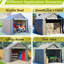 Abri de protection extérieur 8 x 8 pi, toit imperméable et incliné pour la pluie, assemblage modulaire, abri de protection avec portes enroulables et cadre galvanisé, plusieurs véhicules spacieux, réglable