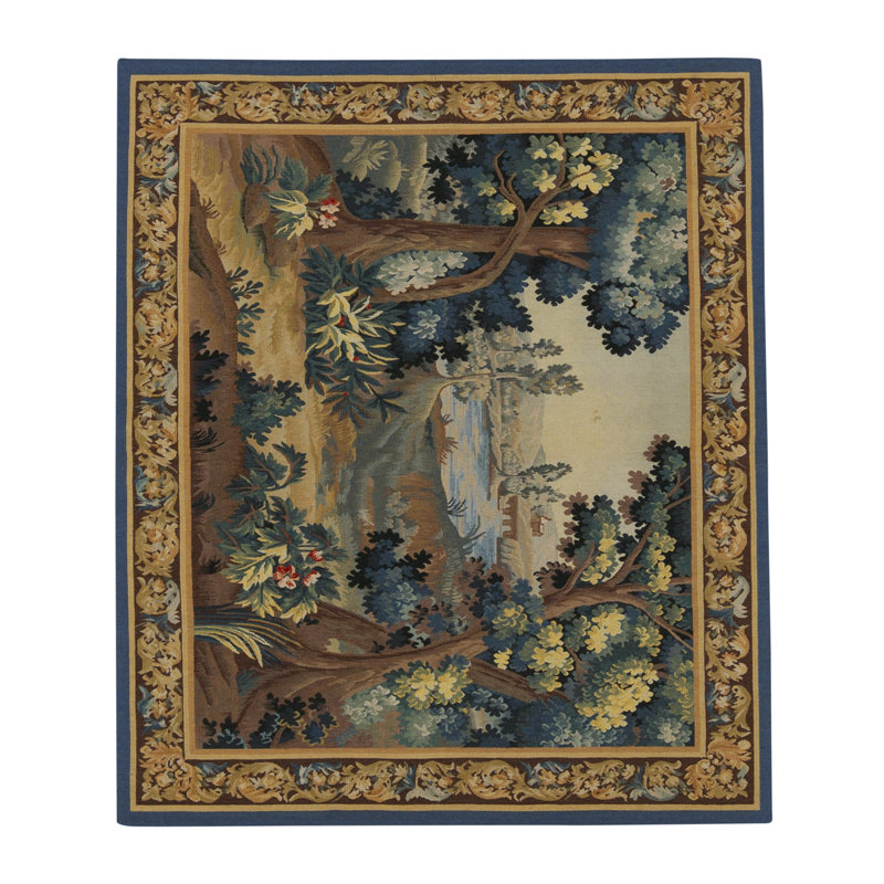 Wool Abstract Area Rug in Green