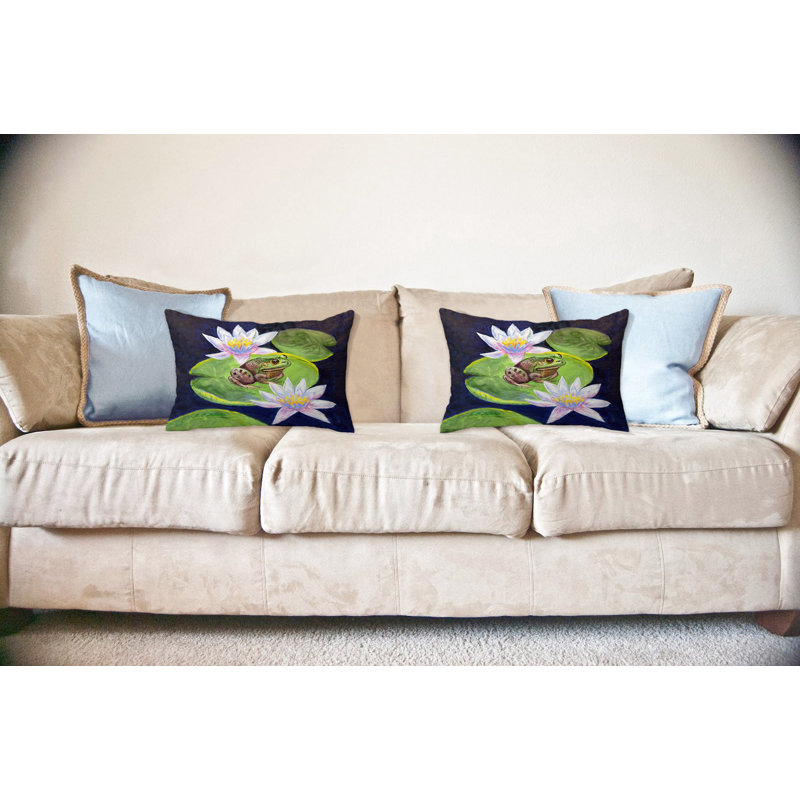 Coussin Frog & Lily, 16 po x 20 po