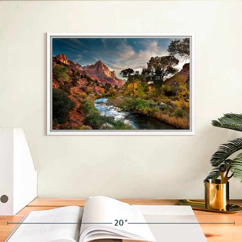 Paysage de Sion, Cadre flottant blanc, 13 po x 9 po