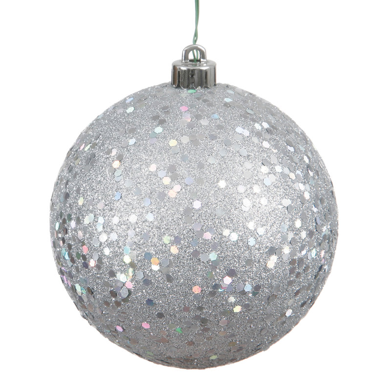 Ornements en boule, Argent, H 10 po x l 10 po x P 10 po