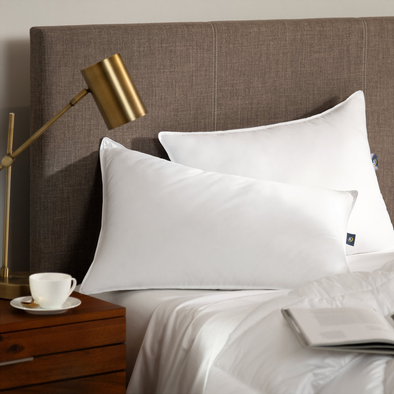 King Size White Hypoallergenic Polyester Bed Pillows (Set of 2)