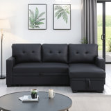 Upholstered Pull Out Sectional Sofa With Chaise