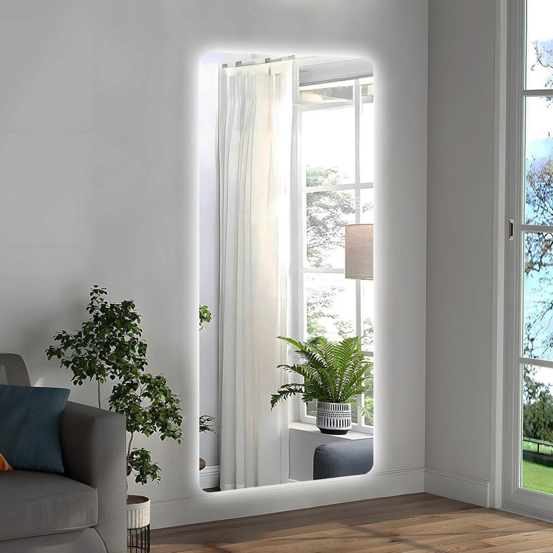 65X21in Full Body Mirror With Lights Full Length Mirror Wall Hanging Type Suitable For Bedrooms, Dimming And 3 Color Lighting