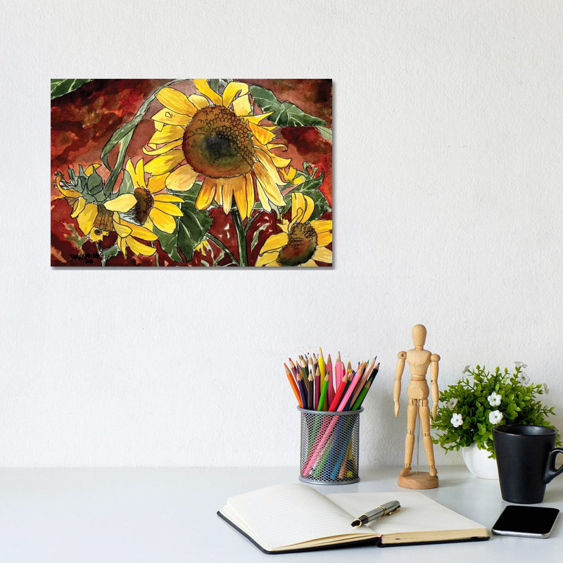 Sunflowers by Derek McCrea - Wrapped Canvas Print, 20.32 cm H x 30.48 cm W