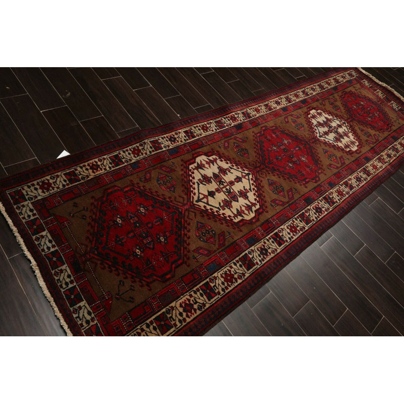 One-of-a-Kind Rectangle:3'8''x11' Wool Area Rug in Brown