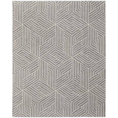 Lytton Modern Geometric, Gray/Ivory Area Rug