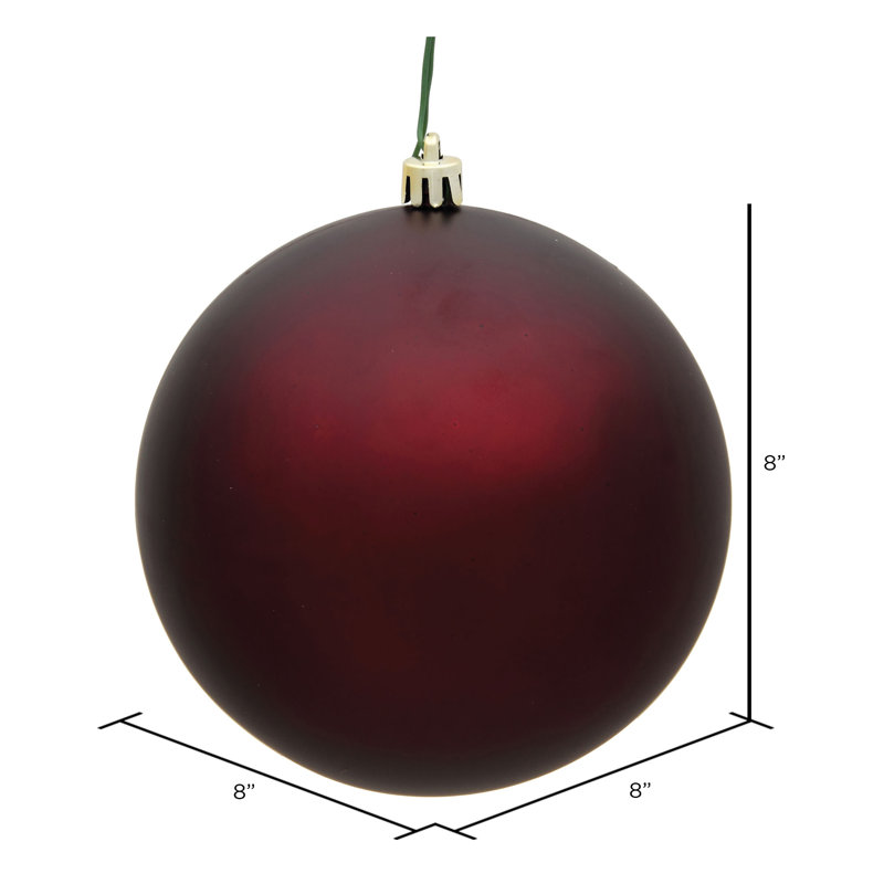 Ornement boule des Fêtes seulement, H 8 po x l 8 po x P 8 po, Bourgogne