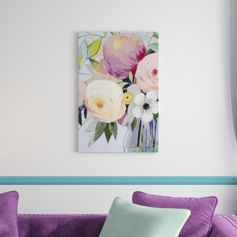 «Georgia Bouquet I», peinture sur toile, H 30 po x l 20 po
