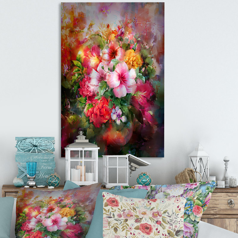 Fleurs de jardin Wasay, H 20 po x l 12 po x P 1 po, Toile tendue