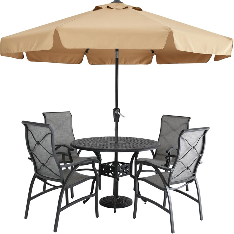 Cania Tilt Market Parasol, Beige, 203cm H x 230cm W x 230cm D