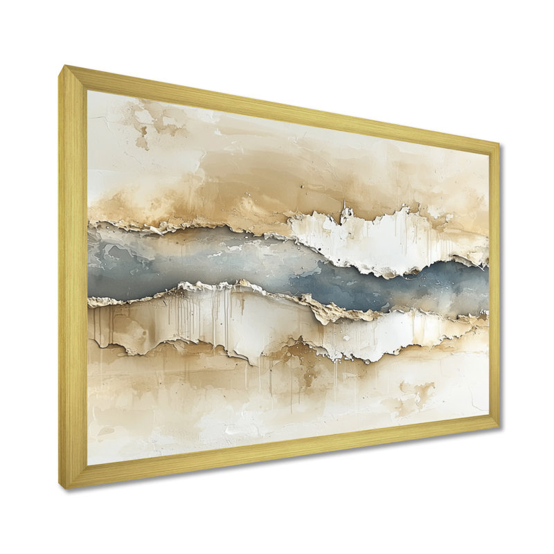 Weigle - Abstract Wall Art, Cadre de photo unique, H 24 po x l 32 po, Doré