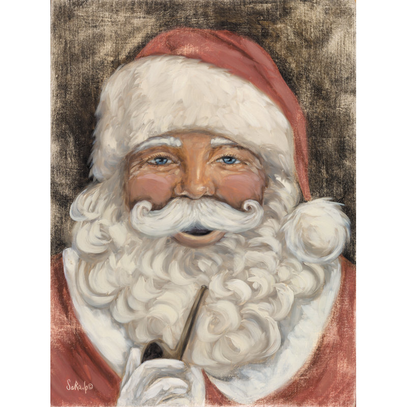 «Vintage Santa On Canvas» par Sara G. Designs Print, H 36 po x l 24 po x P 1,25 po