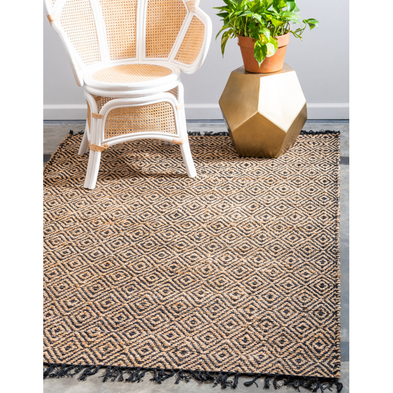 Tapis beige tressé à la main Mcelhaney, Rectangle 9 pi x 12 pi 2 po