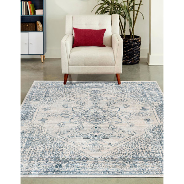 Langley Street Alabama Performance Gray/Blue Rug & Reviews | Wayfair
