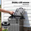 Poubelle 29 gallons avec couvercle, support latéral, gris