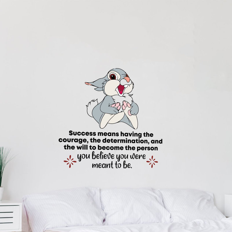 Décalcomanie murale en vinyle lapin, H 20 po x l 20 po