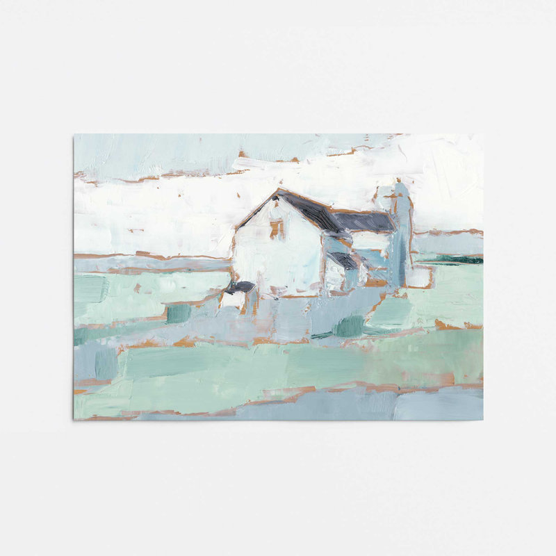 Farmhouse on Open Fields I Print in a Frame, H 8 po x l 10 po, Papier