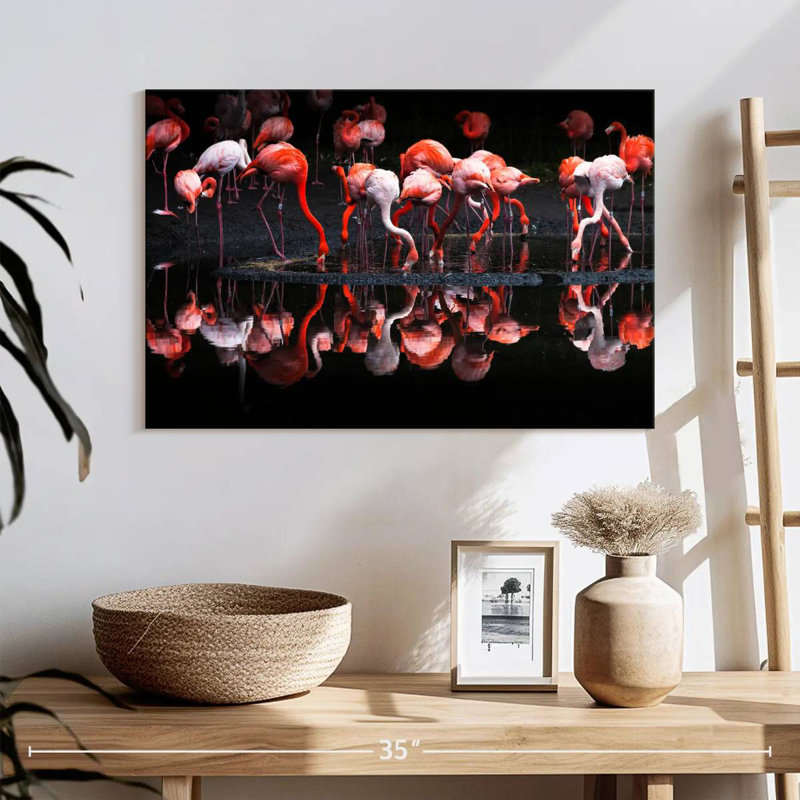 Flamingo Reflections, 26" H x 39" W