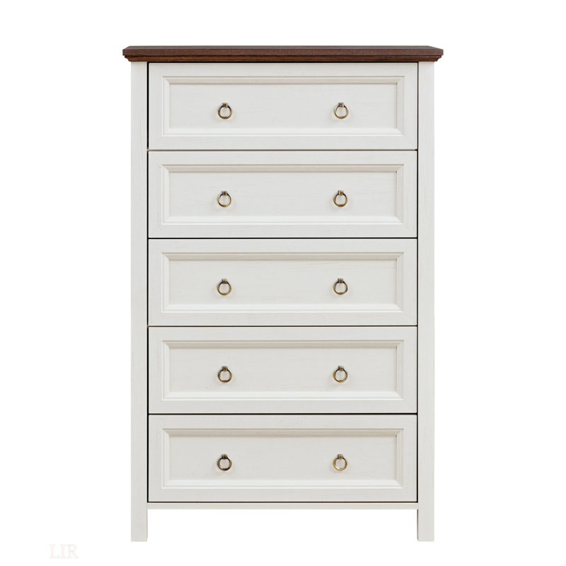 Commodes à 5 tiroirs pour chambre à coucher, commode haute rustique en bois, organisateur de commode pour chambre à coucher, salon, couloir (commode