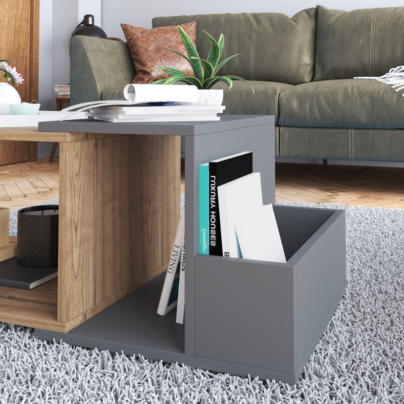 Table basse Carbin, Brun / gris anthracite, Gris anthracite