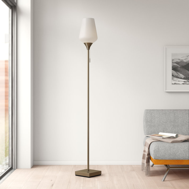Derry 71'' Torchiere Floor Lamp, Antique Brass